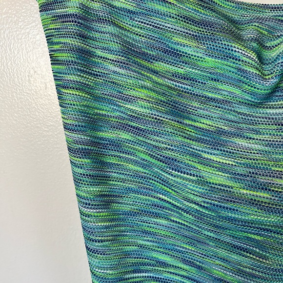 AERIE Blue and Green Cheeky One Piece Shoulder Tie Bathing Suit | XL - Picture 4 of 10